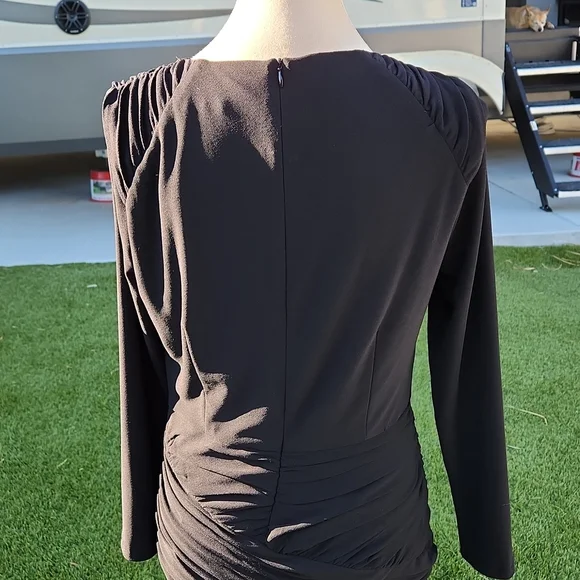 Zara Basic Black Long Sleeve Dress - Size Large - Picture 5 of 9